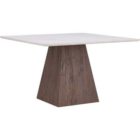 Table de Repas Effet Pierre "Cael" 120cm Gris & Moka
