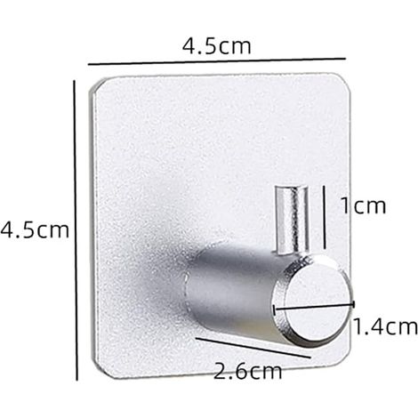 Juego de 4 ganchos adhesivos para toalleros, no requieren taladrar, ganchos de pared, ganchos de cocina, ganchos para toalleros, ganchos con ventosa negra (plateados). (1/5)
