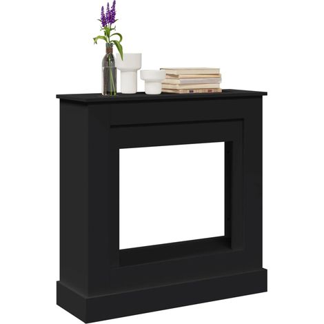 Kaminumrandung Schwarz 90x30x90 cm Holzwerkstoff