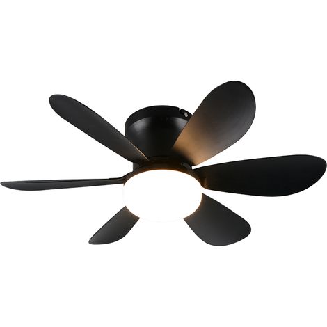 Ventilatore/Plafoniera LED, plastica, nero opaco, 53x16x53 cm, Lund