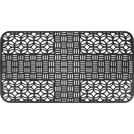 Tapis d'évier en silicone antidérapant et résistant à la chaleur, 66 x 35 cm, grand format, carré, ajouré, protection pour évier de cuisine, noir (1/5)