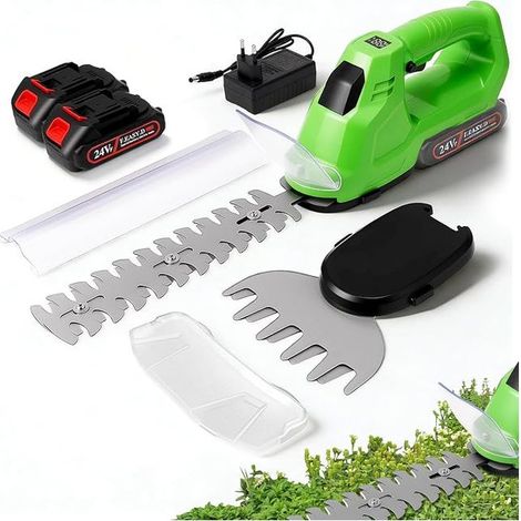 Cordless Battery Hedge Trimmer Batteries Charger, Electric Hedge Trimmer Blades (22cm + 13cm), Lightweight Wireless Garden (1/5)
