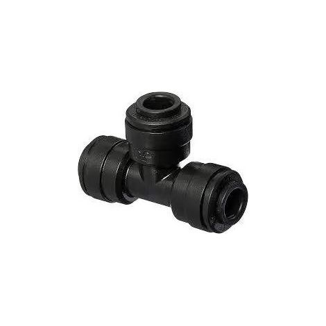 T de acetal negro de 15 mm de diámetro.