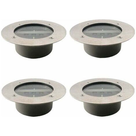 Projecteurs solaires à 3 LED étanches IP65 pour pelouse de jardin, blanc froid Lot de 4 (1/4)