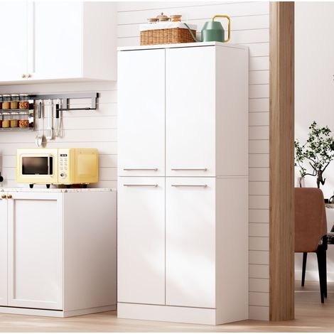 MEUBLIV Küchenschrank 76x42x180 cm Weiß Hochglanz – 4 Türen (1/5)