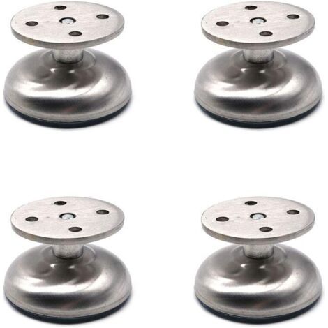 Lot de 4 pieds de meubles réglables, 3.8 cm de long, très épais, fabriqués en acier inoxydable, pieds de support de meuble de canapé, pieds de support d'armoire de salle de bain (1/5)