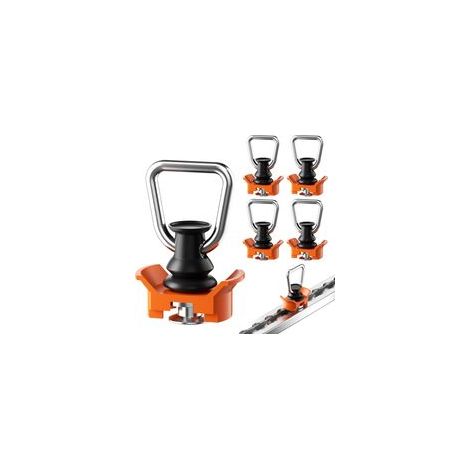 Lot de 4 ferrures d'extrémité simples pour rails d'arrimage - Accessoire idéal pour l'arrimage et le transport en toute sécurité - 1000 kg/dan