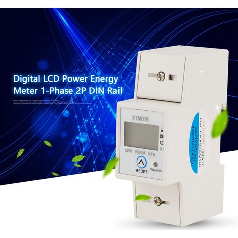 Einphasiger 2-Leiter-Elektronikzähler, 220 V, 10(40) A, kWh, DIN-Schiene – Stromverbrauchsmessung (1/5)