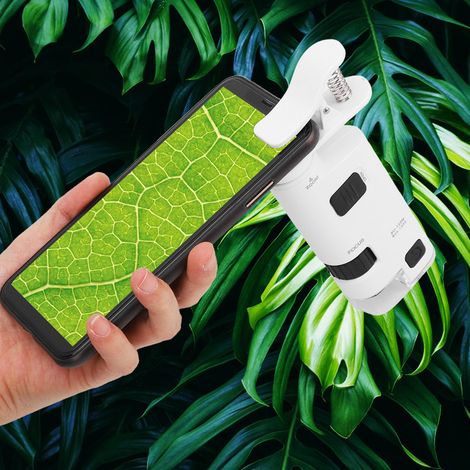 80-120-fache Vergrößerung, verstellbares LED-Handymikroskop, Mini-Smartphone-Linsenvergrößerung, Vergrößerungshalterung (1/5)