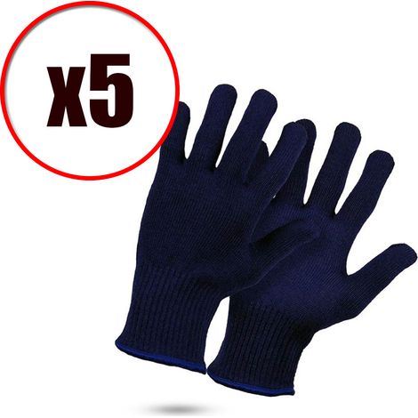 Lot de 5 paires de gants de travail résistant au froid Thermalight EN388 EN511 Taille - Taille 9 (1/4)
