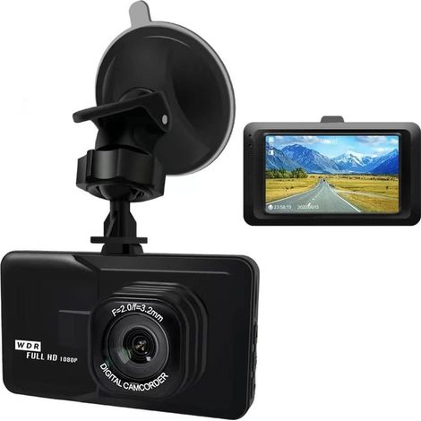 Full-HD-1080p-Dashcam mit 3-Zoll-LCD-Bildschirm und Frontkamera (1/5)