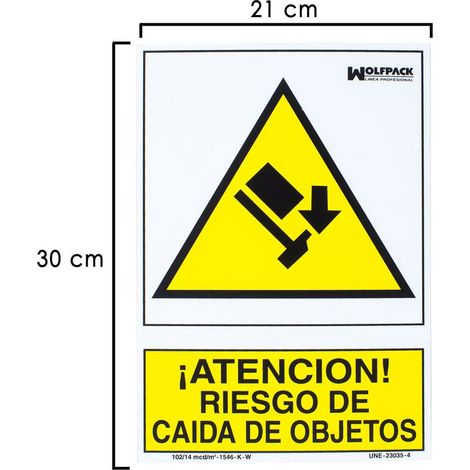 Poster Gefahr durch herabfallende Gegenstände 30x21 cm.