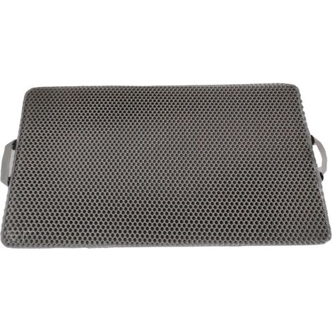 Double-layer EVA cat litter mat, washable and easy to clean – 55 x 75 cm, grey (flat model with handle) – RAPANDA
