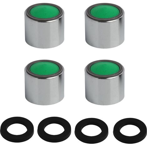 Set di 4 aeratori per rubinetto M22, aeratore per rubinetto in acciaio inox, filtro per rubinetto, aeratore per rubinetto a risparmio idrico con filtro e 4 guarnizioni per lavelli di bagno e cucina (1/5)