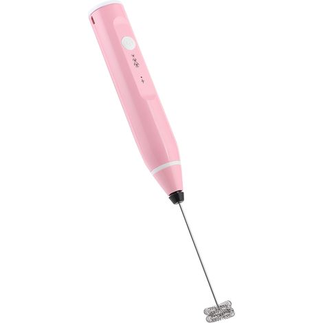 Wiederaufladbarer Milchaufschäumer, elektrischer Kaffeemixer, Handrührgerät, Eierquirl, Küchenhelfer, Rosa (1/5)