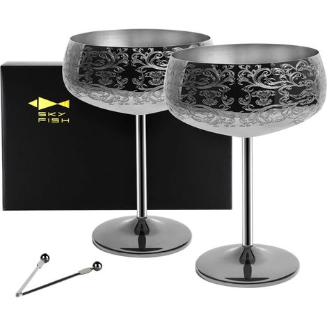 Verres à Martini Dark Knight en Acier Inoxydable 14oz
