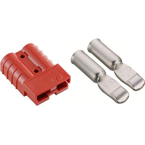 Rs Pro – Connecteur de batterie mâle 50A – 2 contacts en cuivre argenté – Tension 600V – Adaptateur pour applications professionnelles