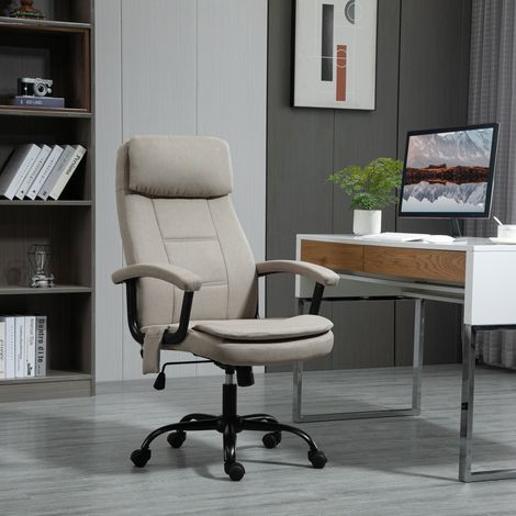 sedia poltrona ergonomica massaggio beige regolabile OKMYHOME (1/4)