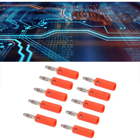 Adaptateur de test moulé par injection en alliage de zinc, fiche banane 4 mm, pour connecteurs de haut-parleurs d'amplificateur audio sans soudure (rouge) 22.090 (1/5)