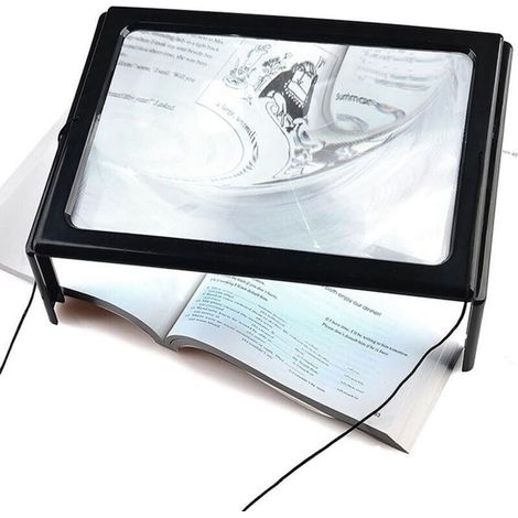 Lente di ingrandimento A4 3x LED, supporto luminoso per lettura, anziani, cucito, gioielleria (1/3)