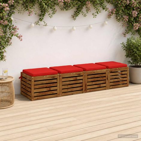 vidaXL 4-Piece Seat Cushions SOEST 4 pcs 100% Polyester Red (1/5)