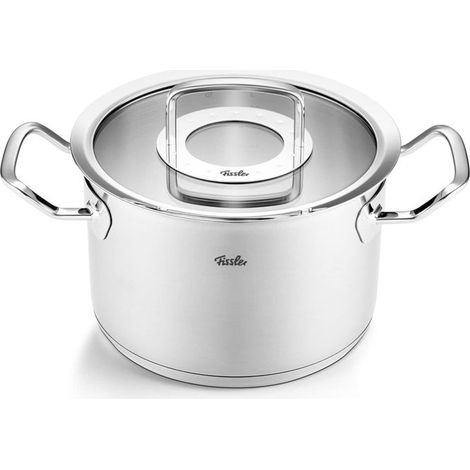 Fissler Pentola Acciaio Inox 20 cm 3.9 L con Coperchio in Vetro Original Profi Collection