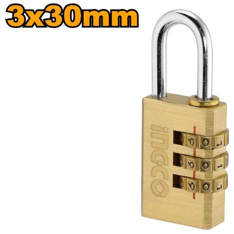 LUCCHETTO AD ARCO C/COMBINAZ. 30MM INGCO