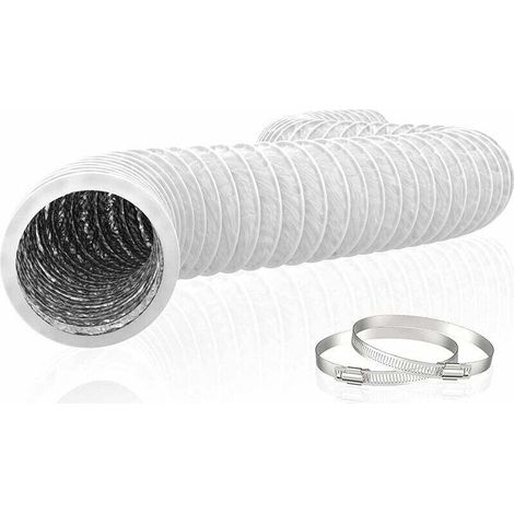 Tuyau d'évacuation flexible 150mm en aluminium PVC 6m – Tube de ventilation silencieux pour extracteurs d'air et climatisation – Résistant à 150°C - 150mm6m (1/4)