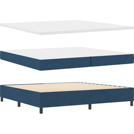 Maison Exclusive - Letto a Sorgente LED con testiera Blu 200 x 200 cm Tessuto (1/5)