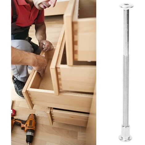 Lot de 10 écrous et vis à six pans creux M6x120, acier carbone nickelé 12mm, kit de fixation robuste pour bricolage et assemblage. (1/2)