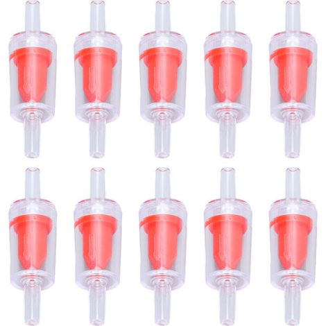 10 Pièces Clapet Anti-Retour 4mm PP pour Pompe à Air Aquarium, Valve Unidirectionnelle Anti-Retour Eau pour Aquarium Rouge
