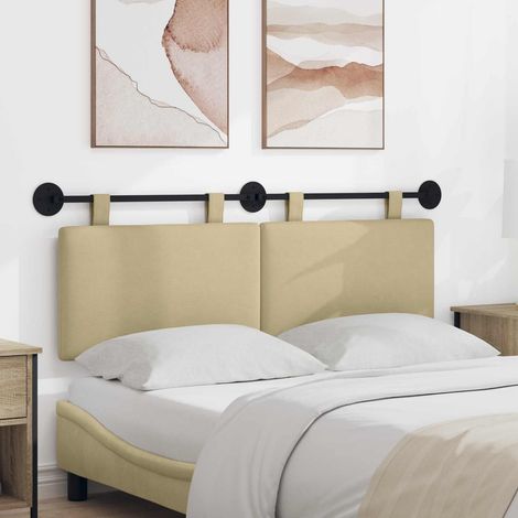 vidaXL Tête de lit suspendue Gris Vert Clair Tissu en velours côtelé (1/5)