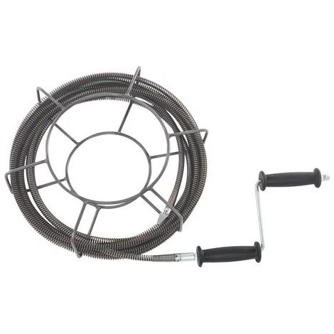 Pipe Cleaning Spirals Set, 5+5 Meter x 12 mm, Pipe Spiral Cleaner Tool, for a pipe diameter of 1.97-4.72 in, Dark Drey