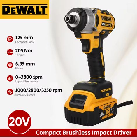 DEWALT DCF887 Visseuse à chocs sans fil 18V XR, corps seul sans batterie ni chargeur, pose cloison plâtre faux plafond (1/5)