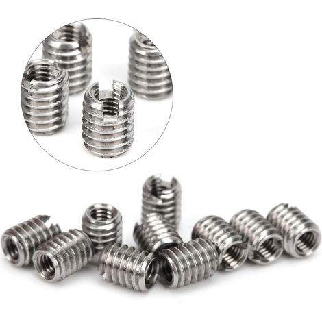 Lot de 10 inserts à visser en acier inoxydable, douille réductrice à fente pour réparation de filetage, outil de conversion de vis (1/5)