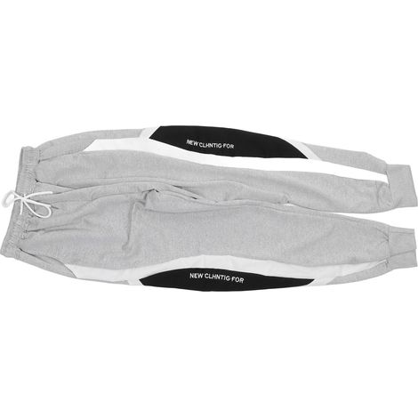 Pantalon de survêtement homme, taille élastique, cordon de serrage, coupe ample, gris, taille 2XL (1/5)