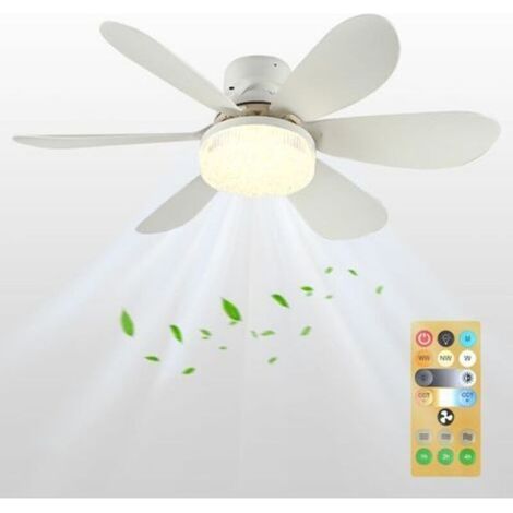 Ventilateur de plafond silencieux 132 cm avec lumière LED intégrée, télécommande, 6 pales bois effet, 3 vitesses + minuterie (1/5)