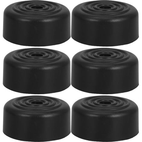 6 Pieds de Meubles Noirs Ronds Coniques en Abs, 5 Cm, Antidérapants et Stables, pour Canapé et Table, Projet de Remplacement DIY (1/5)