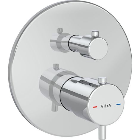 Vitra Round Thermostatic Concealed Shower Valve 2 Outlet - Chrome