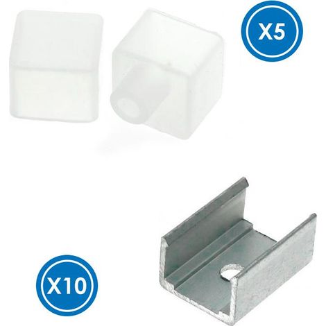 Pack Bouchons et agrafes pour recouvrement Néon LM3973 - Ledme - LM3987 (1/2)