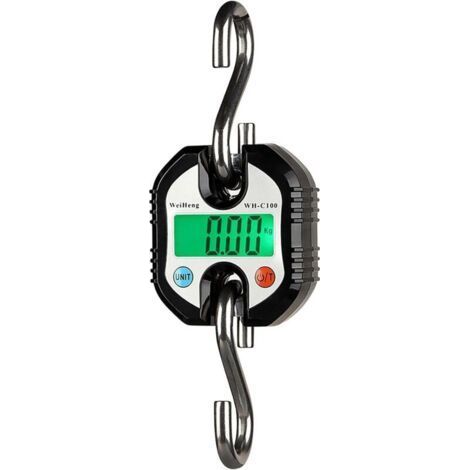 Échelles numériques, échelle à crochet, miniéchelle suspendue portable avec écran LCD, Peson Électronique 150 kg Balance Crochet Suspendu Dynamomètre LCD Crochet Peseur (Noir),de dyk.Trywise-ARCAN (1/4)