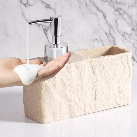 Dispensador de jabón de pared, Botella de vidrio, Bomba de acero inoxidable, Para jabón de manos, jabón lavavajillas y loción (1/5)