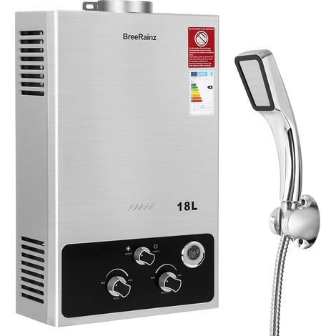 Chauffe-eau gaz instantané 36KW – 18LPM – Compatible GPL, propane, butane – Temps de chauffage 2,5 secondes – Pour maisons et camping-cars