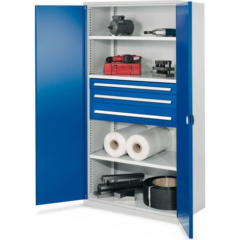 Kappes Schwerlastschränke ohne Mitteltrennwand 1950x1000x600mm Modell 46 Doppelwandtüren enzianblau