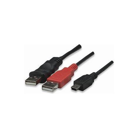 MANHATTAN Cavo USB 2.0 ad Y per alimentazione A mini B 0,6 mt (1/5)