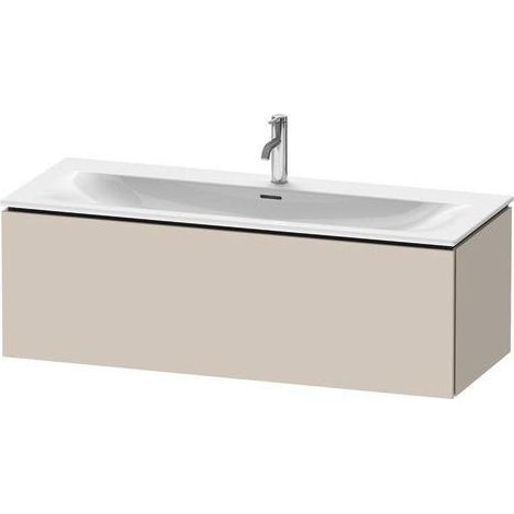 Meuble vasque L-CUBE 1220x481mm 1 tiroir coulissant s-matt ES Ah centre