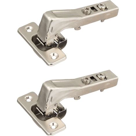 Cyclingcolors – Charnière invisible courbée à 45° type clip – Sans embase ni ressort – Pour porte de meuble – Fixation ajustable et réglable (1/2)