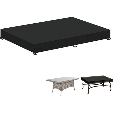 Gartentisch Abdeckung Rechteckig 160x100cm Wasserdicht Winddicht UV-Schutz 420D Oxford (1/5)