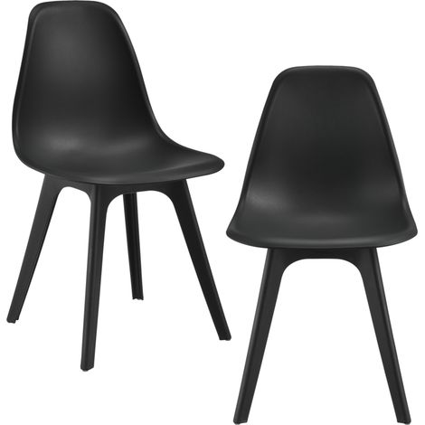 Set di 2 sedie da cucina e sala da pranzo in plastica 83 cm nere 030003631