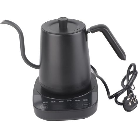 Bouilloire électrique à col de cygne en acier inoxydable, cafetière à filtre, contrôle automatique de la température, théière isotherme pour le bureau et la maison, noire, CN 220 V (1/5)